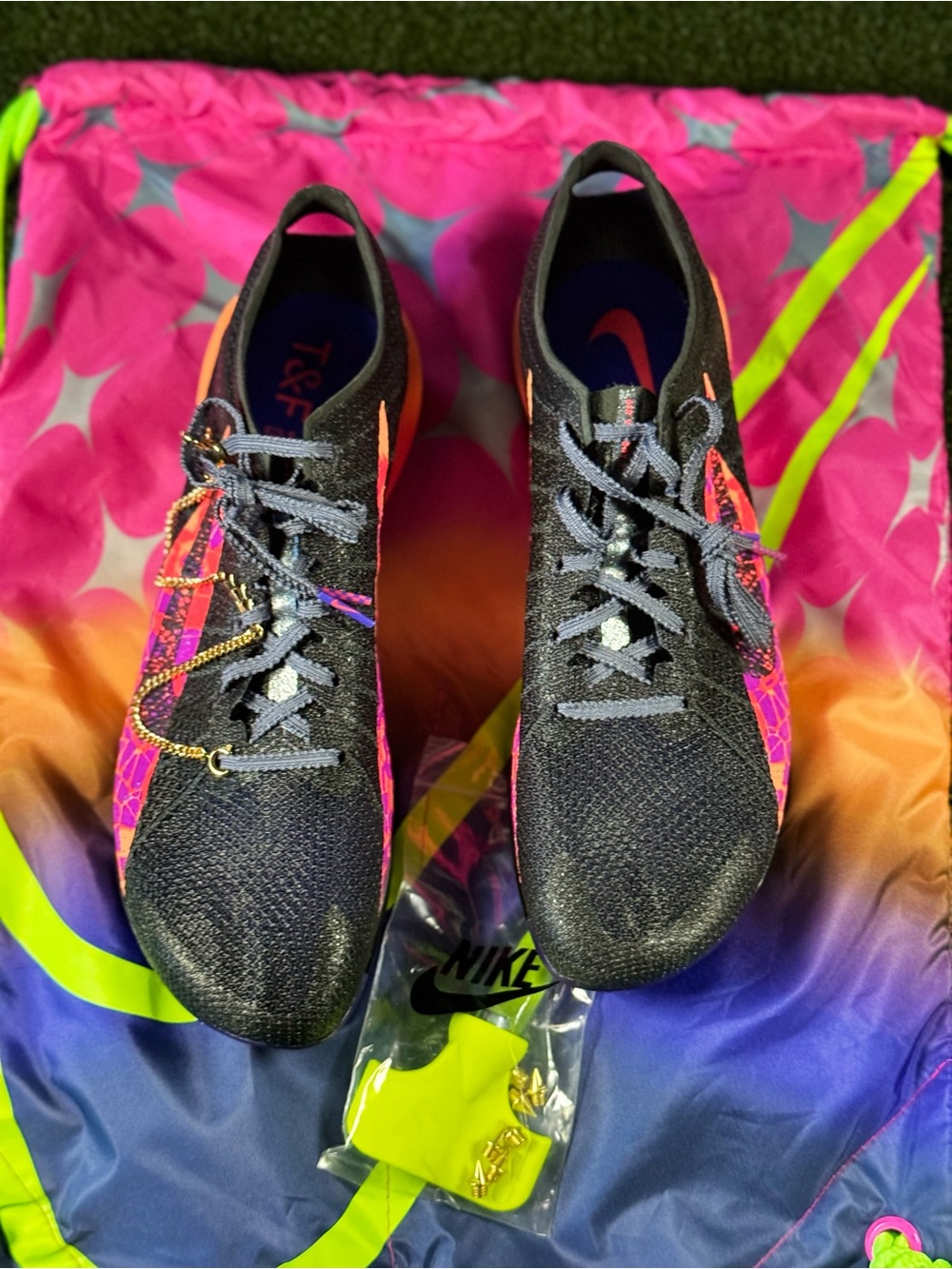 Nike Black Shoes with Pink and Neon Orange Accents Without original box